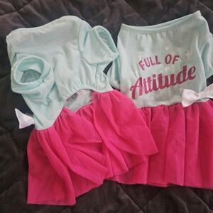 Pet . SHEER AND CUTE🎁🎁🎁 Full of Attitude Dress - Pink and Blue